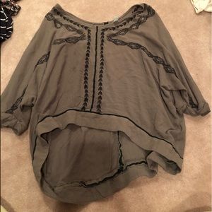 Olive green embroidered shirt